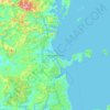 Topografische kaart Hibiscus Coast, hoogte, reliëf