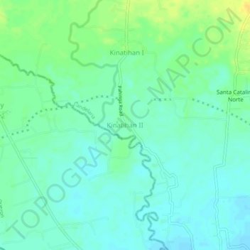 Topografische kaart Kinatihan II, hoogte, reliëf