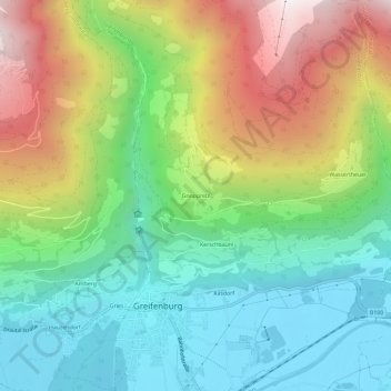 Topografische kaart Gnoppnitz, hoogte, reliëf
