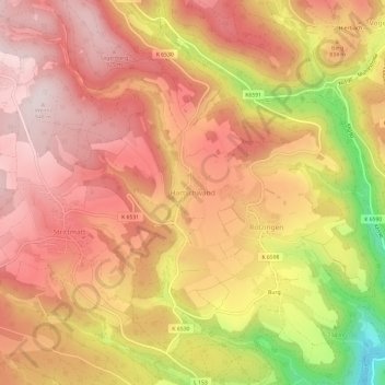Topografische kaart Hartschwand, hoogte, reliëf