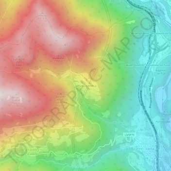 Topografische kaart Spiluck, hoogte, reliëf