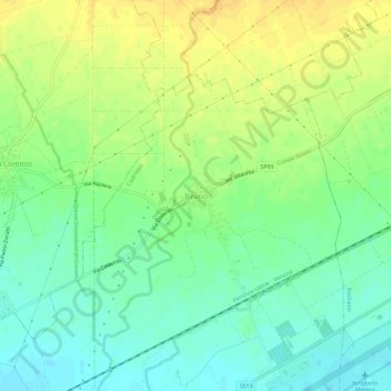 Topografische kaart Beano, hoogte, reliëf