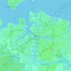 Topografische kaart Norfolk, hoogte, reliëf