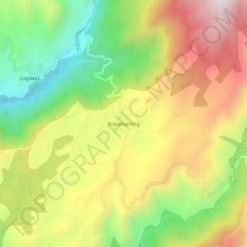Topografische kaart Impahanong, hoogte, reliëf