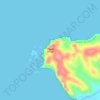 Topografische kaart Punta Pirulil, hoogte, reliëf