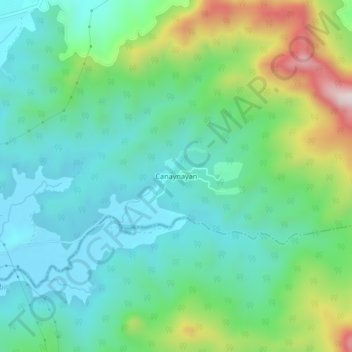 Topografische kaart Canaynayan, hoogte, reliëf