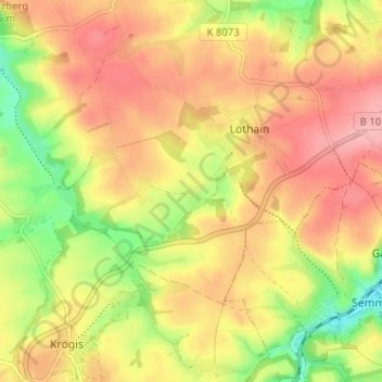 Topografische kaart Canitz, hoogte, reliëf
