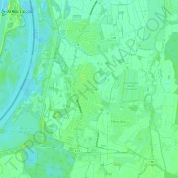 Topografische kaart Goldscheuer, hoogte, reliëf