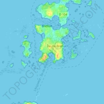 Topografische kaart Le Port Clos, hoogte, reliëf