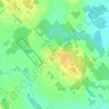 Topografische kaart Munster, hoogte, reliëf