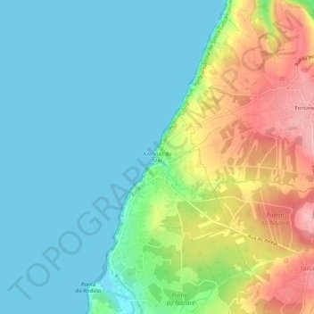 Topografische kaart Azenhas do Mar, hoogte, reliëf