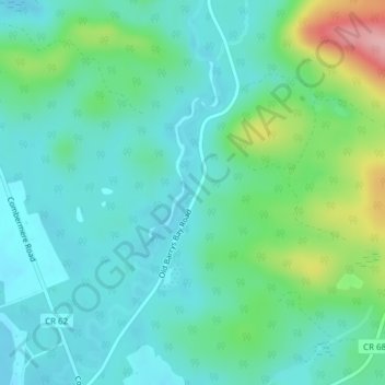 Topografische kaart Crooked Slide Park, hoogte, reliëf