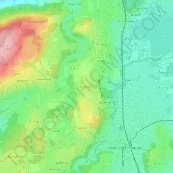 Topografische kaart Burgersdorf, hoogte, reliëf