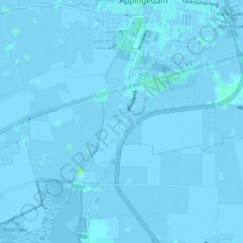 Topografische kaart Blokstad, hoogte, reliëf