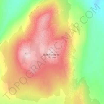 Topografische kaart Hammastunturi, hoogte, reliëf