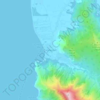Topografische kaart Pundaquit, hoogte, reliëf