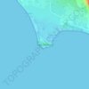 Topografische kaart Cape Trafalgar, hoogte, reliëf