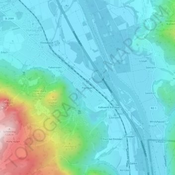 Topografische kaart Fischbach, hoogte, reliëf