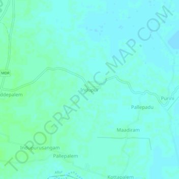 Topografische kaart Indupur, hoogte, reliëf