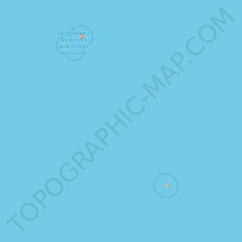 Topografische kaart Tristan da Cunha, hoogte, reliëf