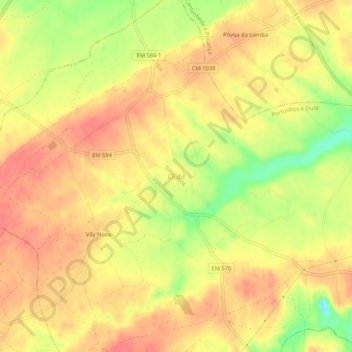 Topografische kaart Outil, hoogte, reliëf