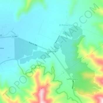 Topografische kaart Santa Elisa, hoogte, reliëf