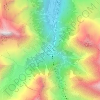 Topografische kaart Pont de Prat, hoogte, reliëf