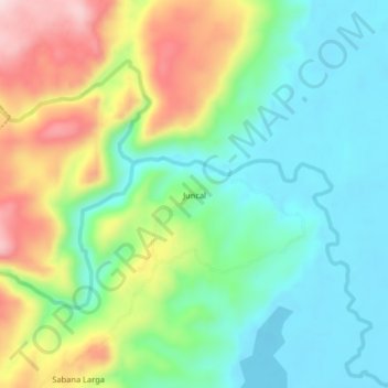 Topografische kaart Juncal, hoogte, reliëf