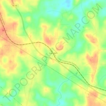 Topografische kaart Lassater, hoogte, reliëf