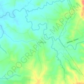 Topografische kaart Malibay, hoogte, reliëf