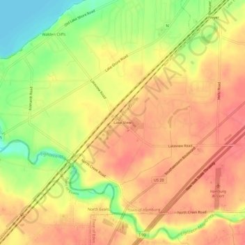 Topografische kaart Lake View, hoogte, reliëf