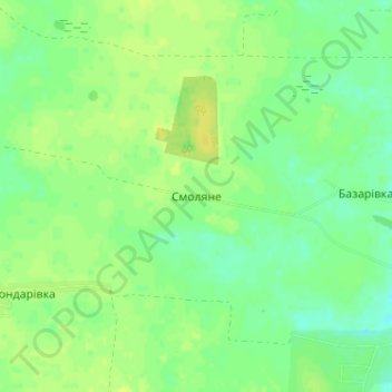Topografische kaart Смоляное, hoogte, reliëf