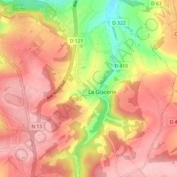 Topografische kaart Les Câbles, hoogte, reliëf