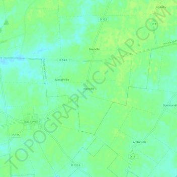 Topografische kaart Allonville, hoogte, reliëf