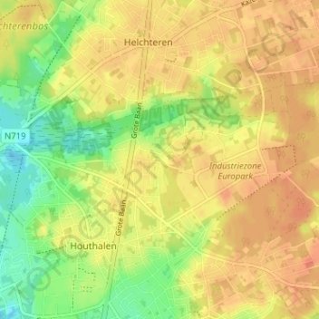 Topografische kaart Laak, hoogte, reliëf