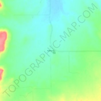 Topografische kaart Admiral, hoogte, reliëf