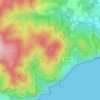 Topografische kaart Puig Gros, hoogte, reliëf