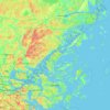 Topografische kaart Ljusterö, hoogte, reliëf