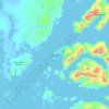 Topografische kaart Nuuk, hoogte, reliëf