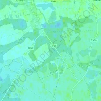 Topografische kaart Sausseron, hoogte, reliëf