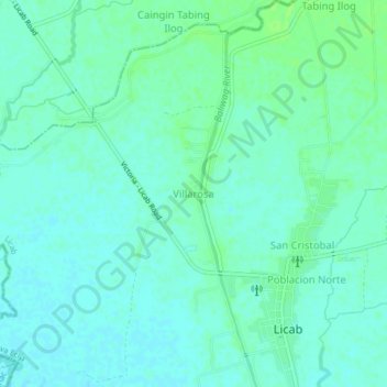 Topografische kaart Villarosa, hoogte, reliëf