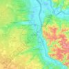 Topografische kaart Bordeaux, hoogte, reliëf