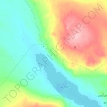 Topografische kaart Borgvattnet, hoogte, reliëf
