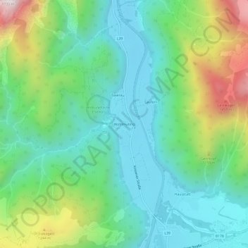 Topografische kaart Wohlmuting, hoogte, reliëf