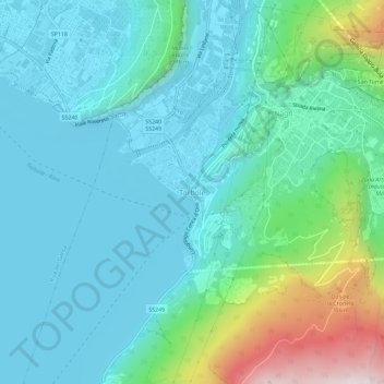 Topografische kaart Torbole, hoogte, reliëf