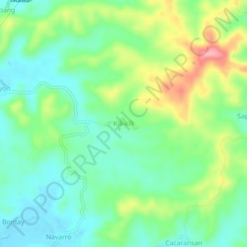 Topografische kaart Kili-kili, hoogte, reliëf