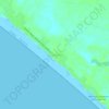 Topografische kaart Playa Linda, hoogte, reliëf