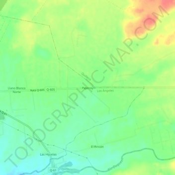 Topografische kaart Pejerrey, hoogte, reliëf