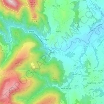 Topografische kaart Gaville, hoogte, reliëf