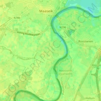 Topografische kaart Heppeneert, hoogte, reliëf